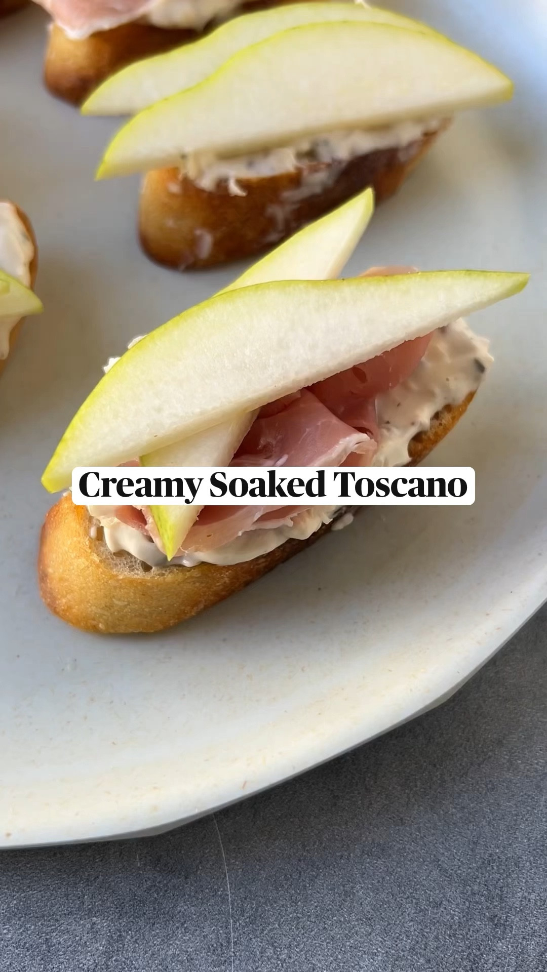 INGREDIENTS

Trader Joe’s Syrah Soaked Toscano Cheese Spread & Dip
Baguette, sliced
Bartlett pear, sliced
Prosciutto, optional - I put it on half
Honey
Rosemary, chopped

INSTRUCTIONS

1. Preheat oven to 350 degrees. Brush the top side of each of the baguette slices with olive oil. Place the slices onto a baking sheet and bake for 10 minutes, or until light golden brown.
2. Top with cheese spread, pears, and prosciutto.
3. Drizzle with honey, add rosemary, and enjoy!

#ainttooproudtocheese

#traderjoeslist #traderjoes #imsomartha #feedfeed #food52 #crostini

#LTKHoliday #LTKHome #LTKGiftGuide