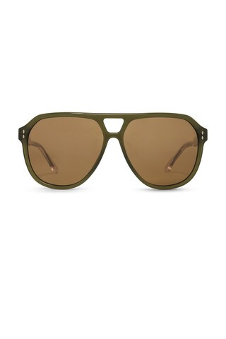 Isabel Marant Pilot Sunglasses in Khaki & Green from Revolve.com | Revolve Clothing (Global)