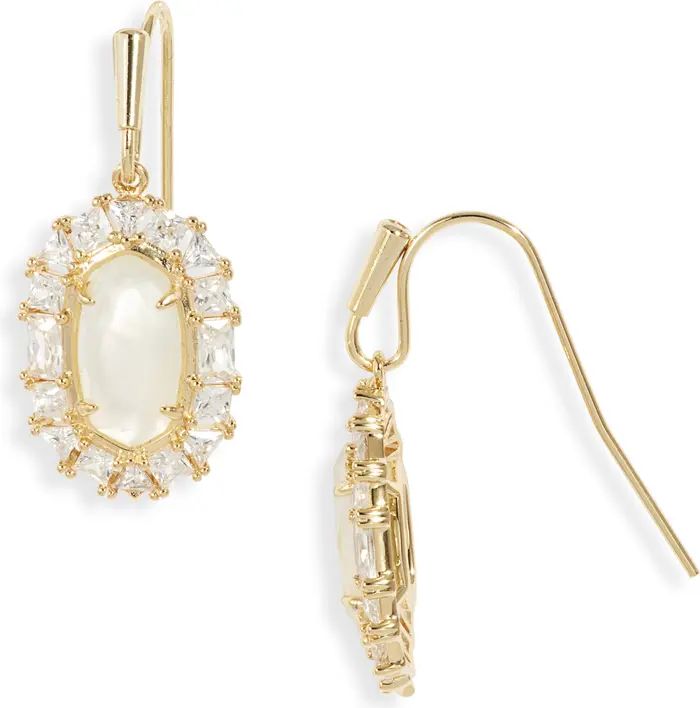 Kendra Scott Elisa Crystal Frame Mother-of-Pearl Drop Earrings | Nordstrom | Nordstrom