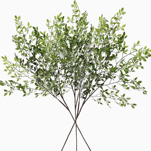 Toprooms Artificial Plants Spring Stems 3pcs 43" Branches for Vase,Faux Stems Greenery Plant Long Stems for Vase Filler with Fake Greenery for Home Office Decor (Nandina 3PCS) | Amazon (US)