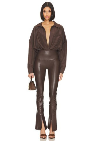 Norma Kamali Spat Legging in Chocolate from Revolve.com | Revolve Clothing (Global)