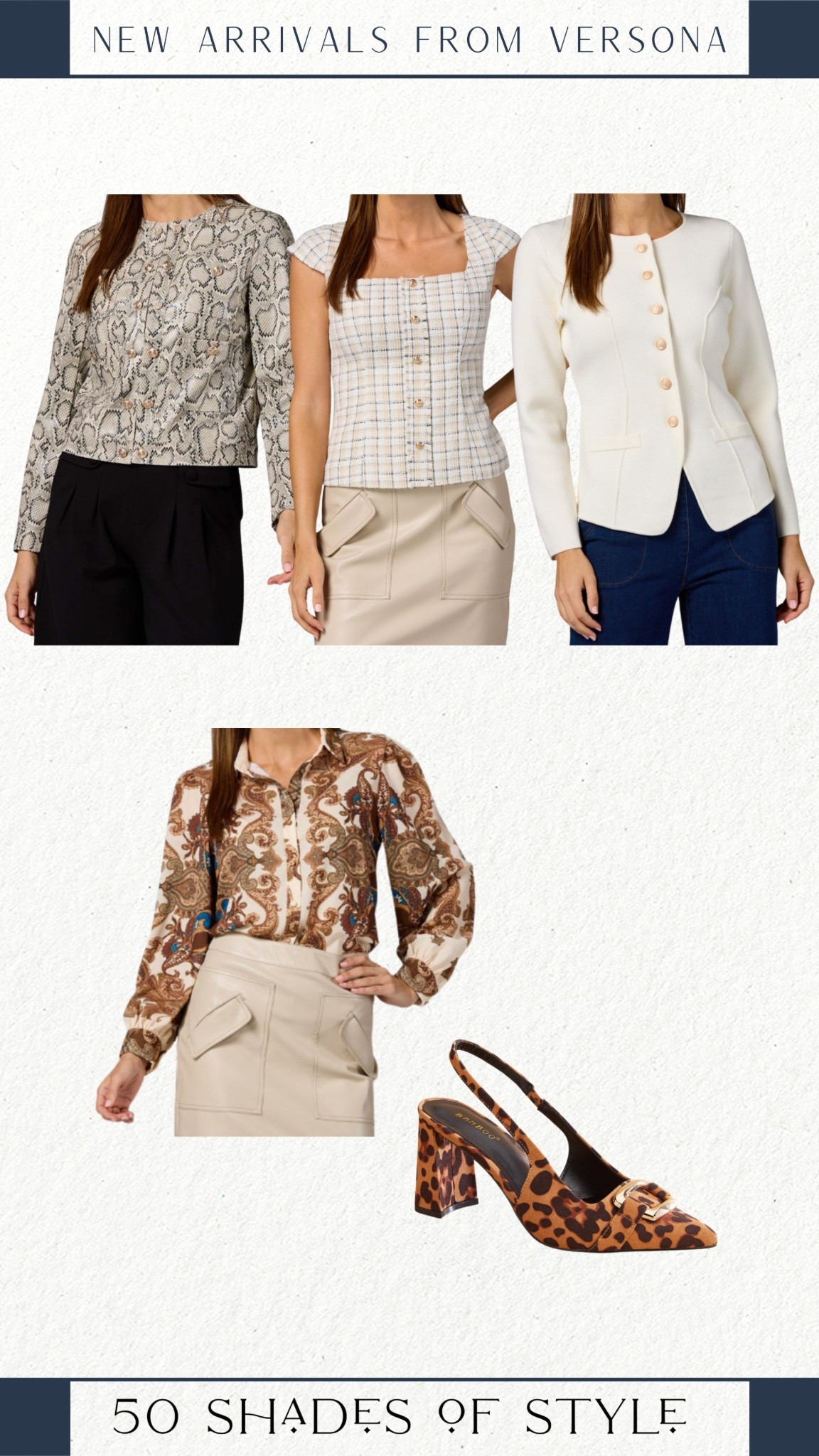 snakeskin cardigan, tweed top, cream top, neutral blouse, leopard heels, office outfit, workwear 

#LTKOver40 #LTKWorkwear #LTKSeasonal