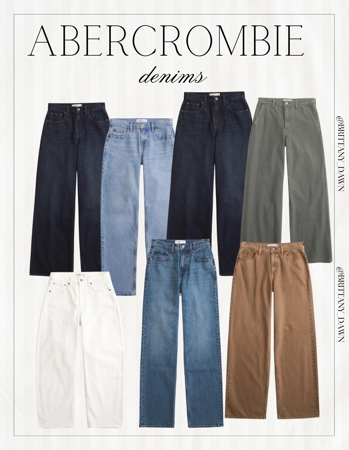 I’m obsessed with this Abercrombie denim roundup! 👖

From dark wash wide-leg styles and classic light washes to olive, tan, and crisp white denim, these jeans offer the ultimate fit and versatility for your everyday wardrobe. ✨

#AbercrombieStyle #AbercrombieJeans #DenimCollection #JeansInspo #EverydayOutfit #CasualStyle #LTKunder100 #LTKsalealert #LTKstyletip #LTKfit #StreetWear #WardrobeEssentials

#LTKootd