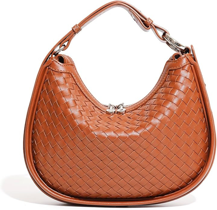 Woven Leather Bag, PU Leather Woven Tote for Women, Trendy Satchel Purse, Adjustable Shoulder Str... | Amazon (US)