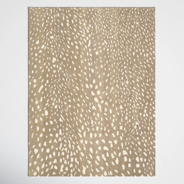 Jona Animal Print Handmade Tufted Wool Light Brown/Tan/Cream Area Rug | Wayfair North America