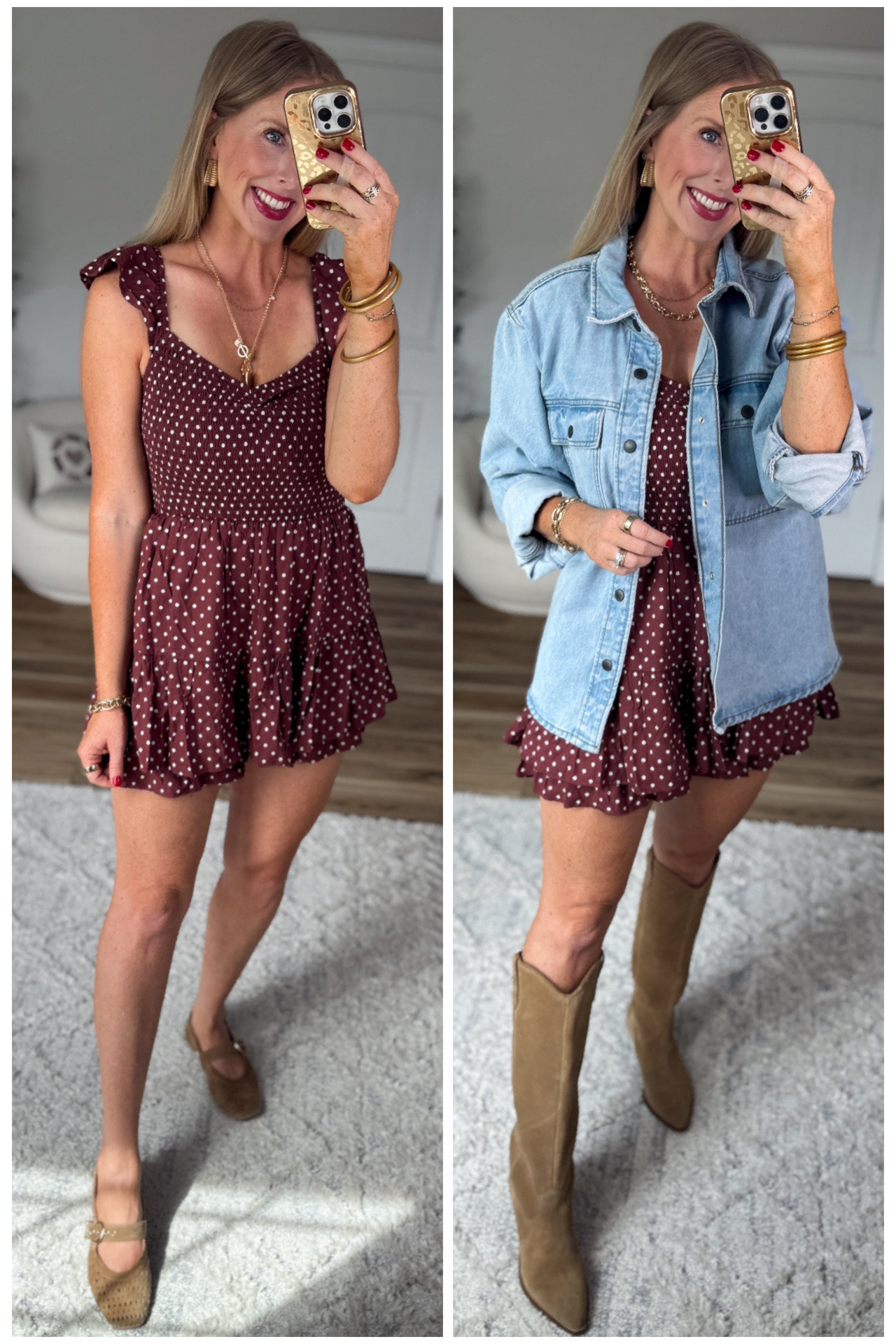 2 ways to style this polka dot romper from Walmart!