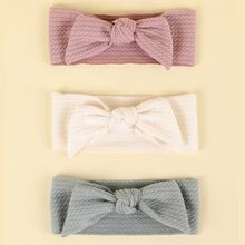 3pcs Baby Bow Decor Solid Hair Band | SHEIN