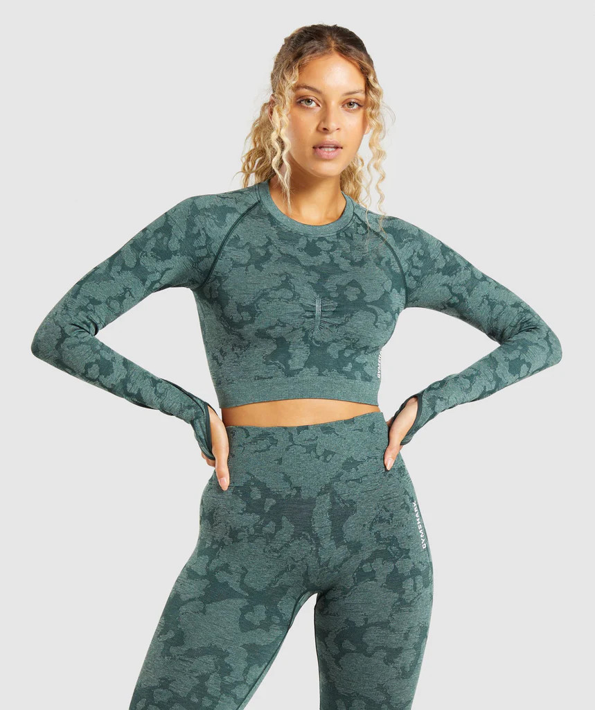 adapt camo seamless long sleeve crop top | Gymshark (Global)