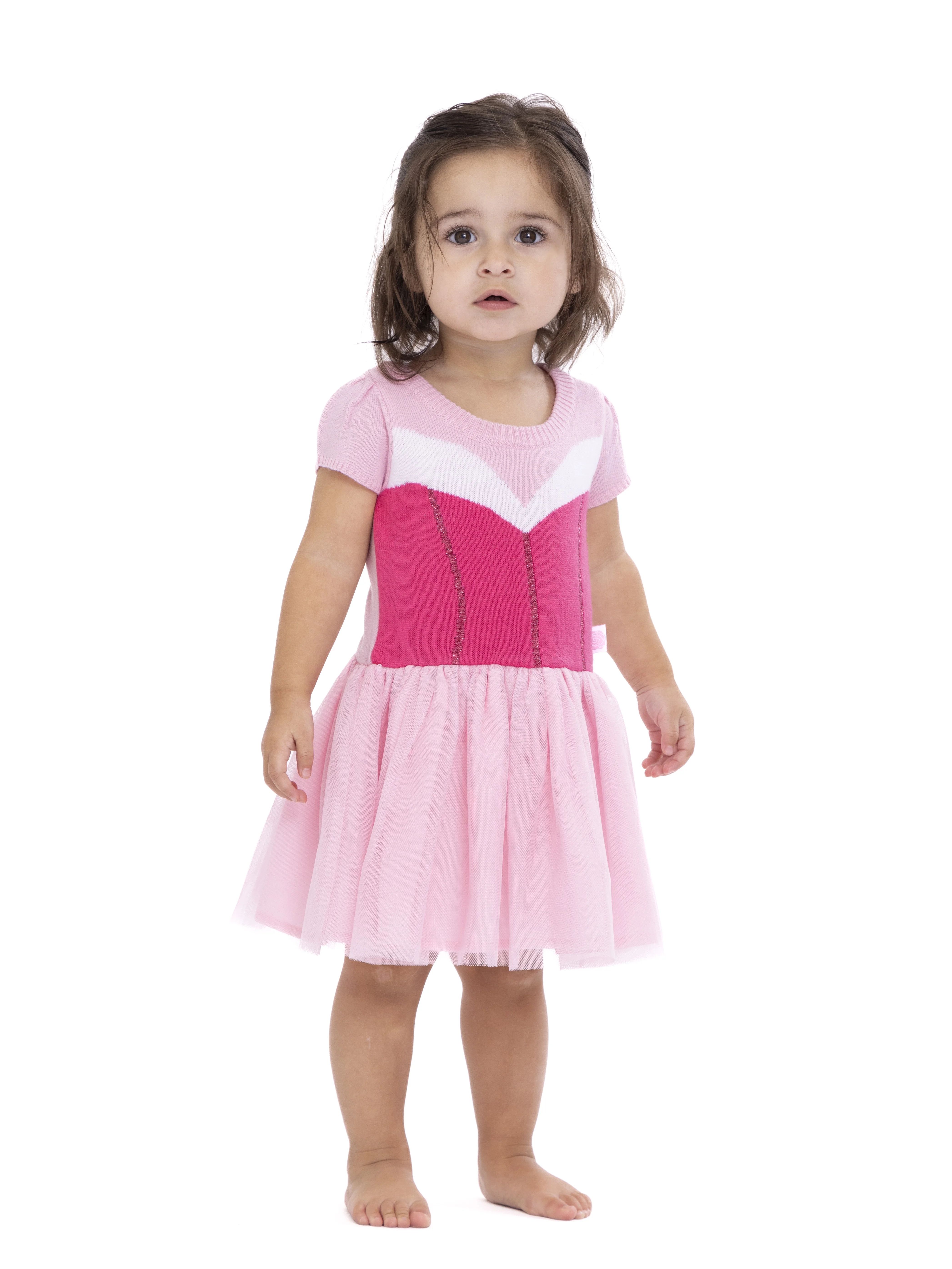 Disney Princess Toddler Girl Sleeping Beauty Cosplay Sweater Dress, Sizes 12M-5T | Walmart (US)