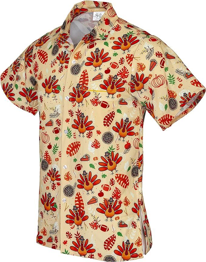 Funny Guy Mugs Men's Hawaiian Print Button Down Short Sleeve Shirt | Amazon (US)