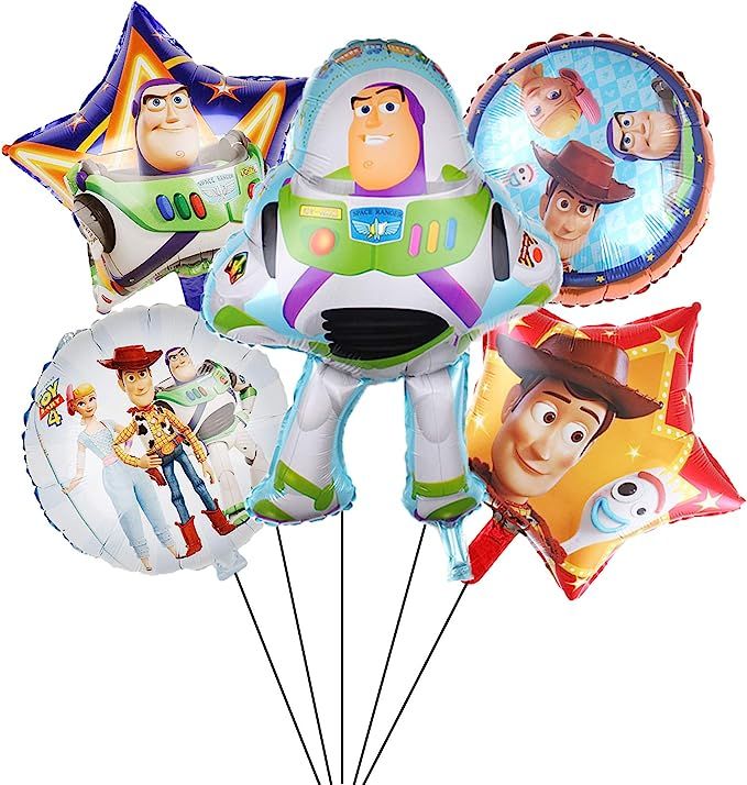 Toy Game Story Party Balloons Supplies 5PCS Toy Story Balloons Set for Kid’s Birthday Baby Show... | Amazon (US)