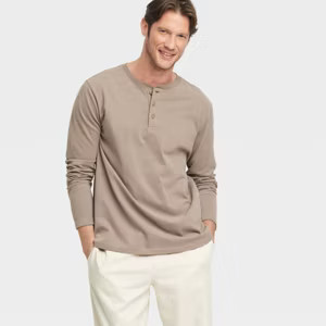 Men's Vintage Long Sleeve Henley Shirt - Goodfellow & Co™ | Target