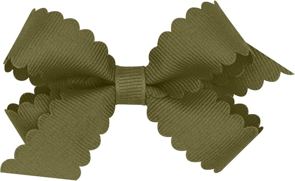Wee Ones Girls' Classic Grosgrain Hair Bow with Scalloped Edges and Plain Wrap Center on a WeeSta... | Amazon (US)