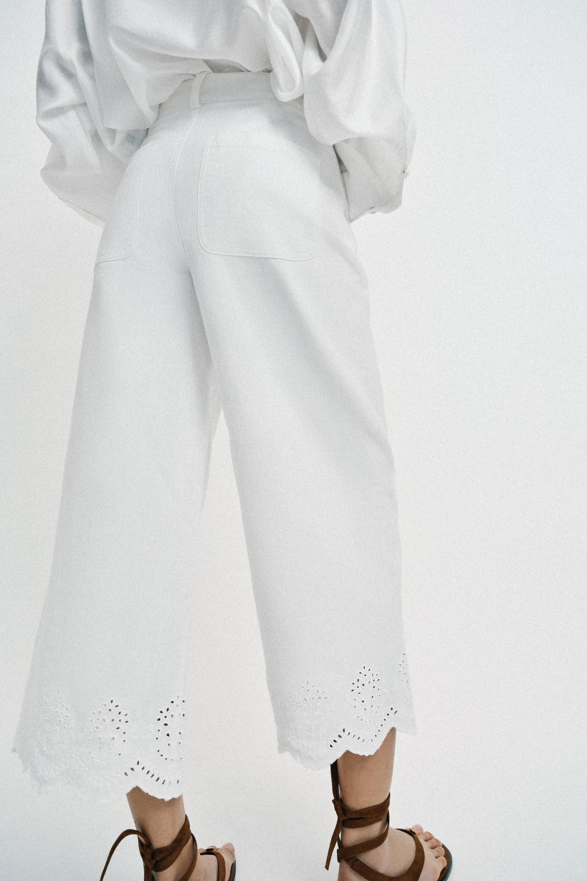 EMBROIDERED EYELET CULOTTES | Zara US