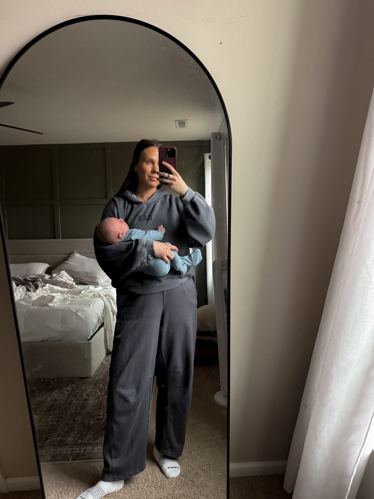 Blue sets for both of us // newborn set from target & sweat set from gap 