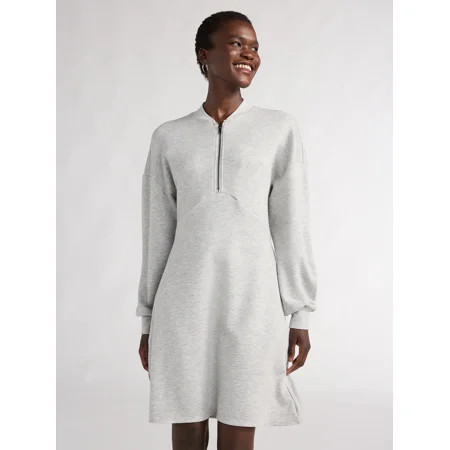 Scoop Women’s Ultimate ScubaKnit Zip Front Mini Dress Sizes XS-XXL | Walmart (US)