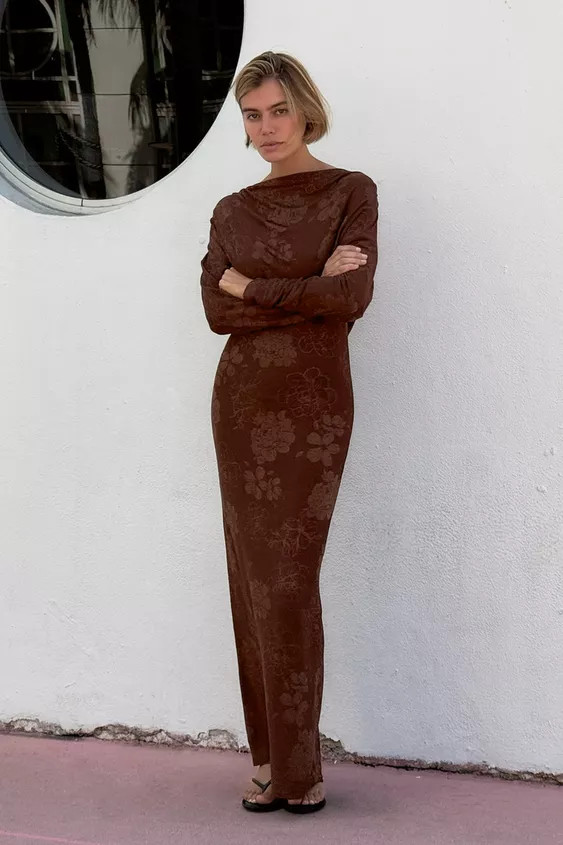 OPEN BACK JACQUARD DRESS | Zara US