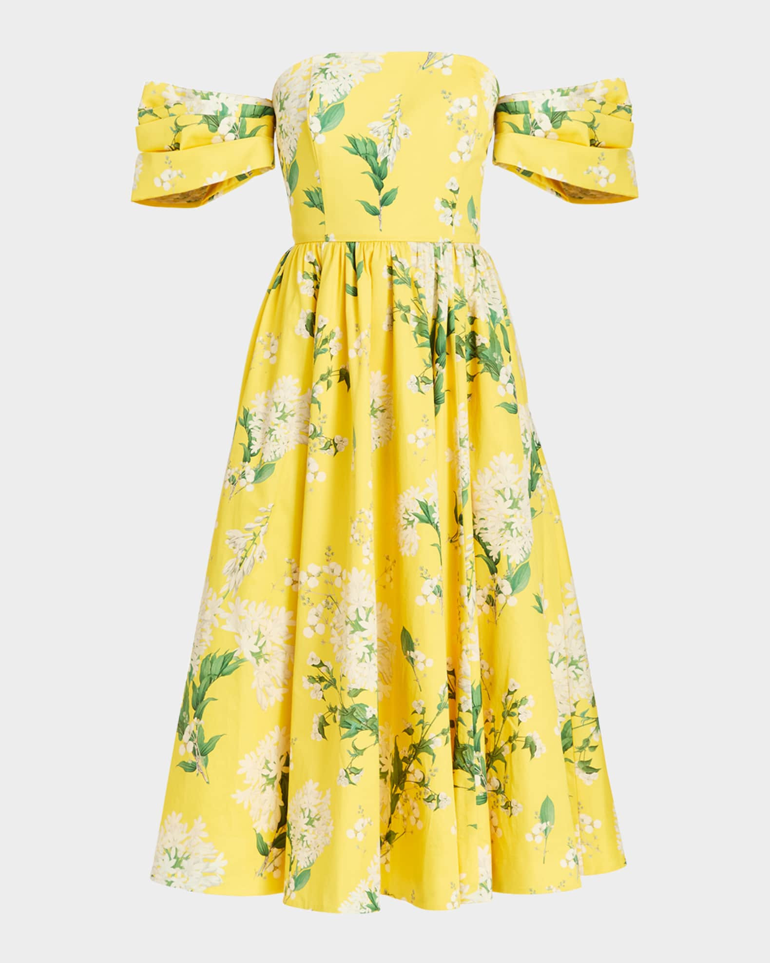 Odette Floral-Print Convertible Midi Dress | Neiman Marcus