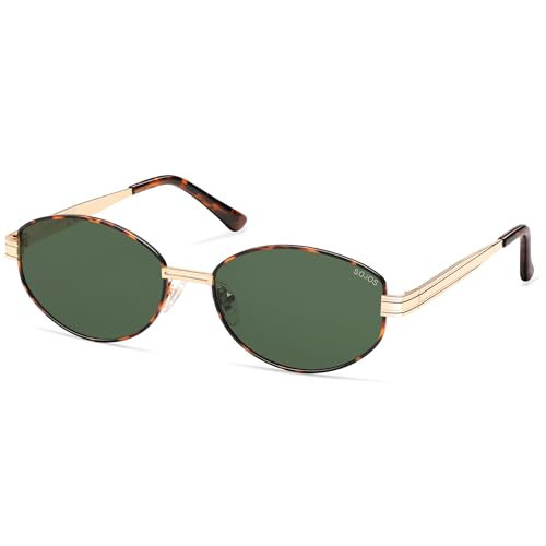 SOJOS Trendy Oval Polarized Sunglasses for Women Men, Retro Fashion Round Shades SJ1255, Tortoise/Green | Amazon (US)