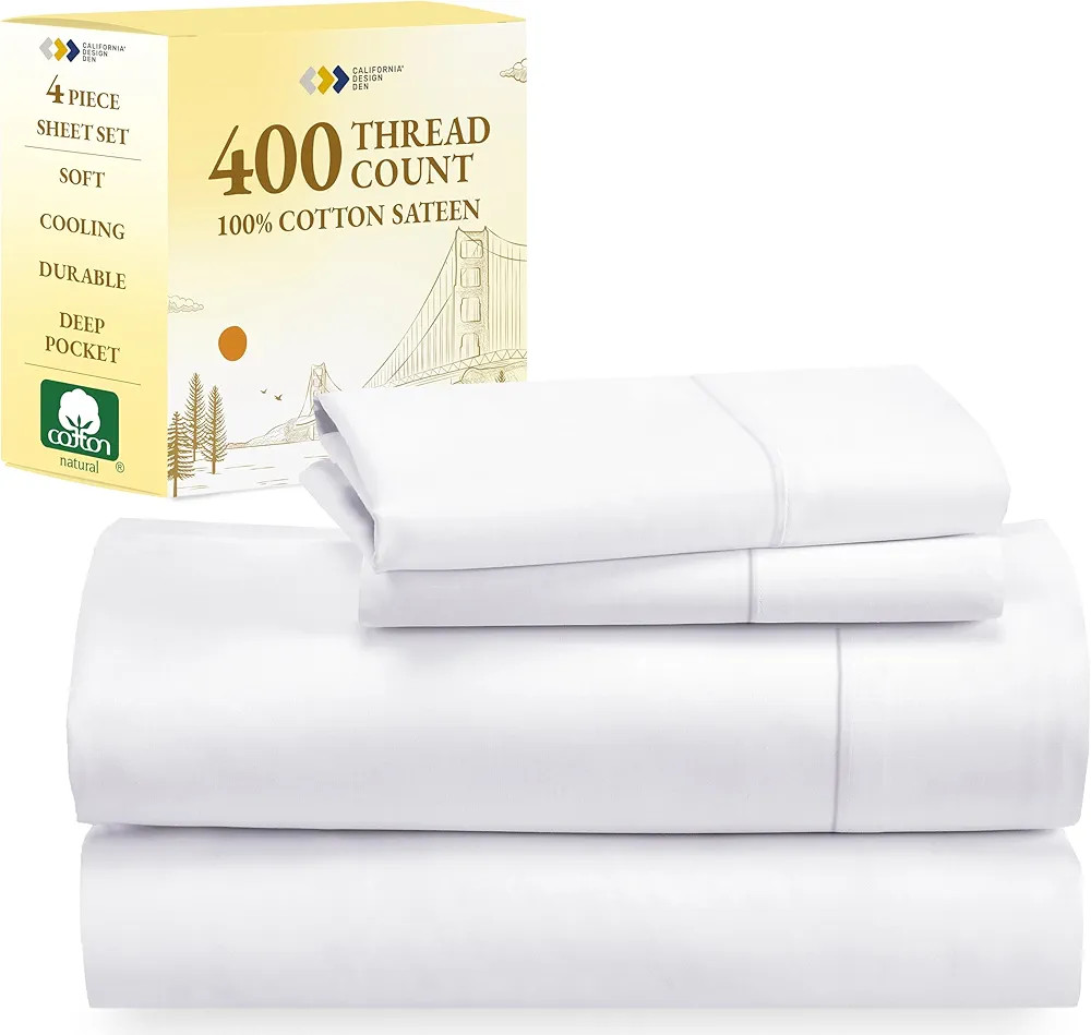 California Design Den King Size Sheets Set, Good Housekeeping Award Winner, 400 Thread Count 100%... | Amazon (US)