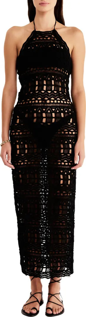 RUMER Ines Halter Neck Crochet Cotton Dress | Nordstrom | Nordstrom
