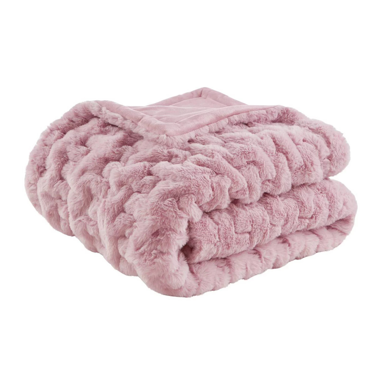 Madison Park Ultra Soft Ruched Faux Fur Throw Blanket, Pink | Kohl's