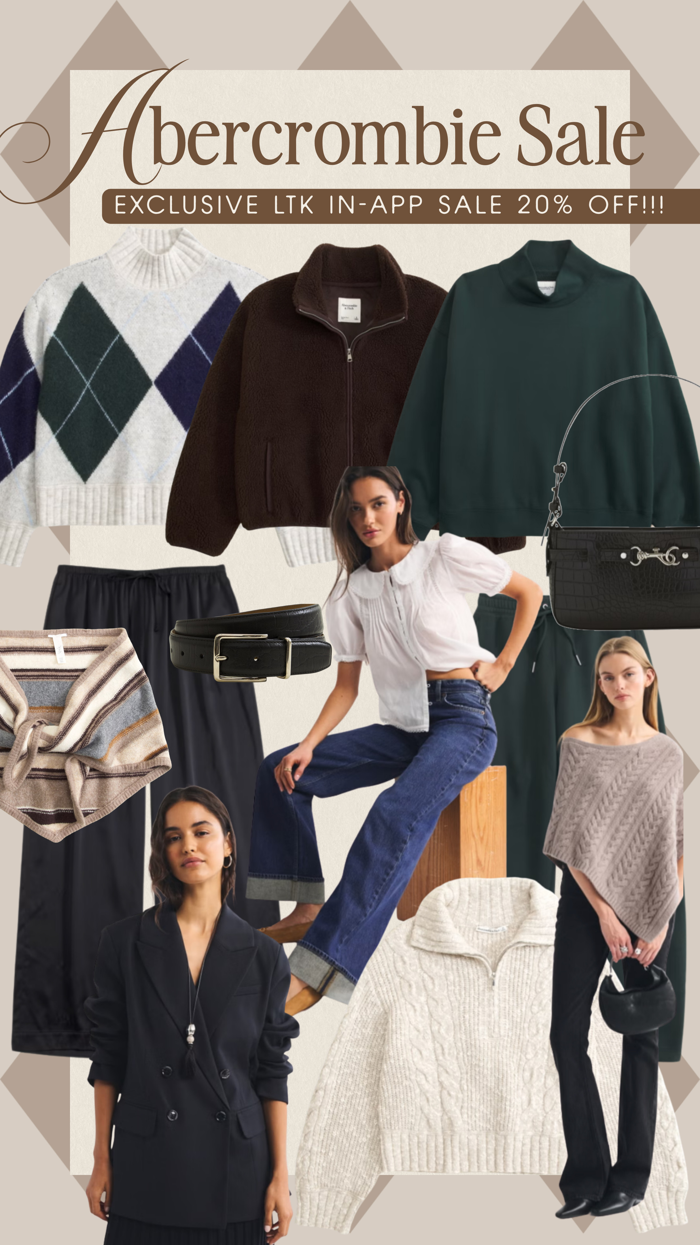 ABERCROMBIE IN-APP SALE. Copy my code below to get 20% off! 

They have the cutest sweaters right now, and always the best denim.  

 #LTKootd #LTKSaleAlert #LTKPetite