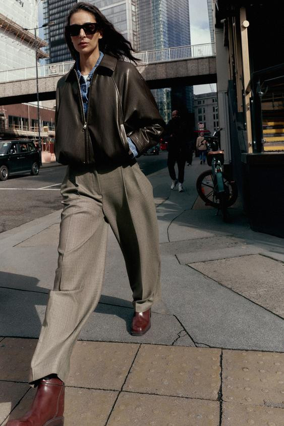 FAUX LEATHER BOMBER JACKET | Zara UK