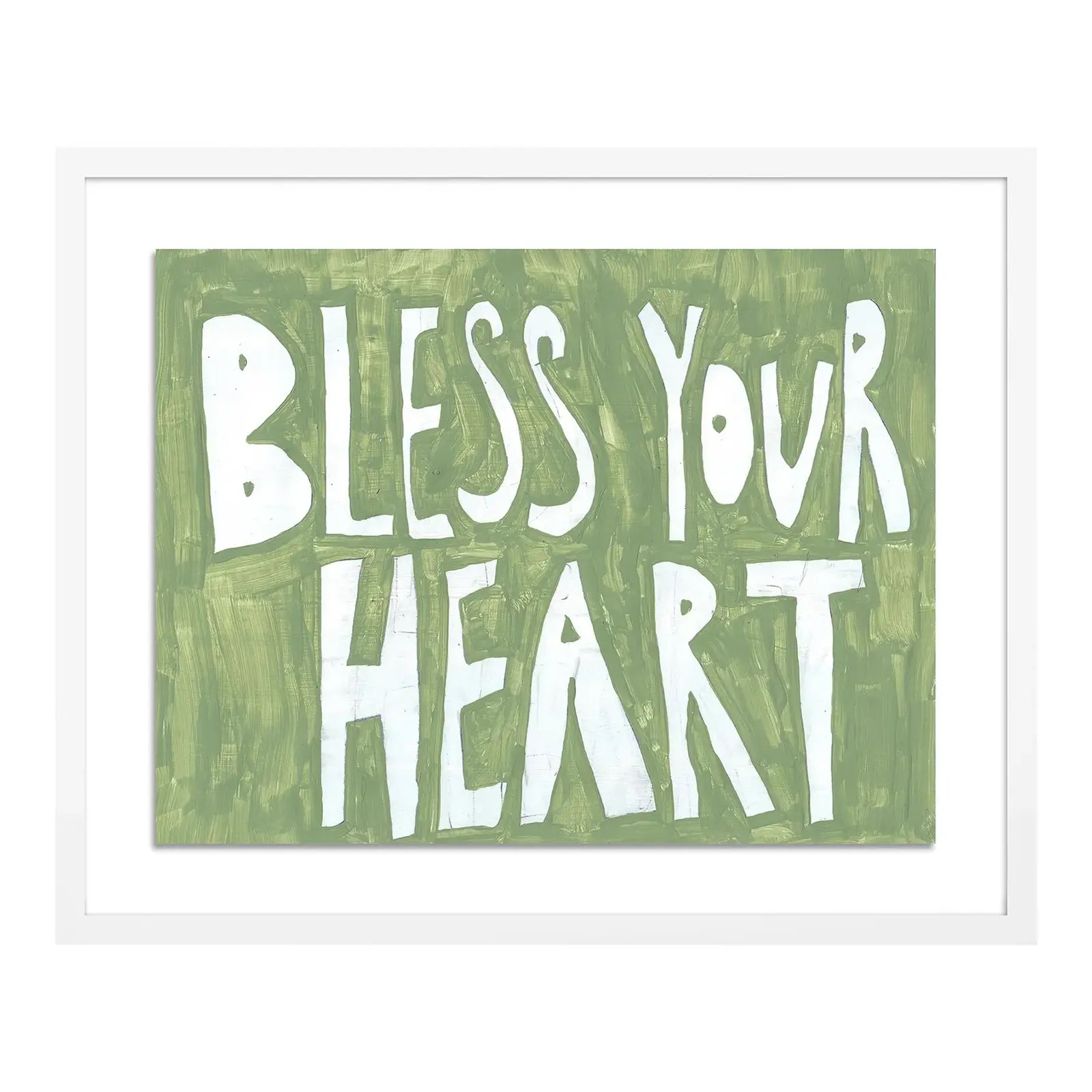 Bless Your Heart by Virginia Chamlee in White Frame, Small Art Print | Chairish