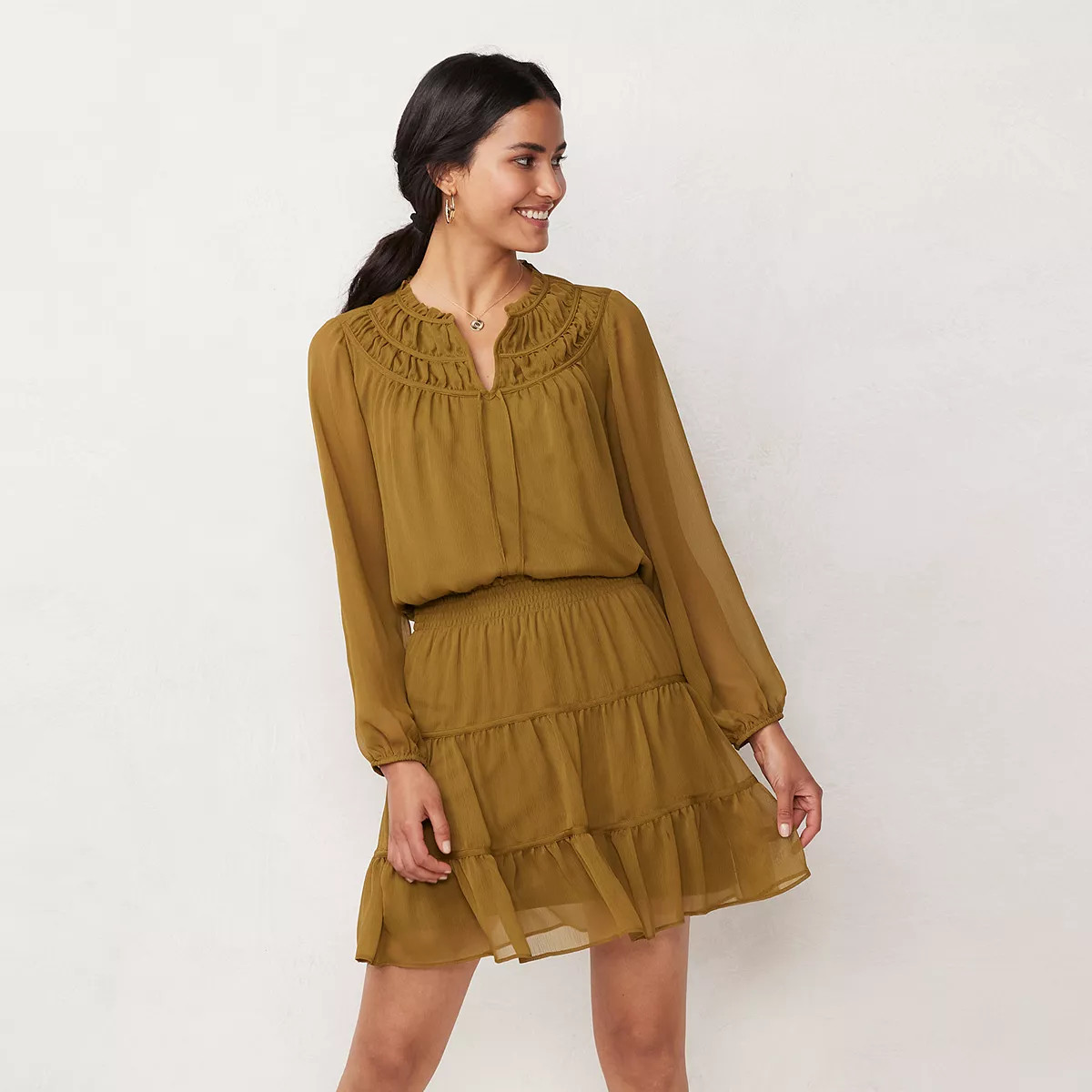 Women's LC Lauren Conrad Royal Yoke Peasant Top | Kohl's