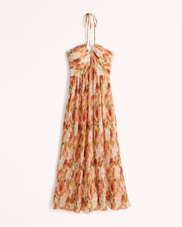 Women's Drama Halter Maxi Dress | Women's New Arrivals | Abercrombie.com | Abercrombie & Fitch (US)