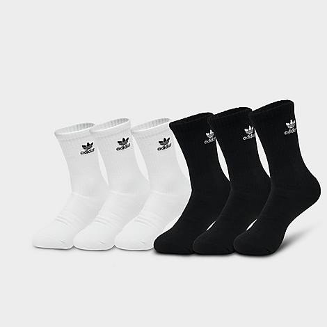 Adidas Trefoil 6-Pack Cushioned Socks in White/Black Size Large Cotton/Nylon/Polyester | Finish Line (US)