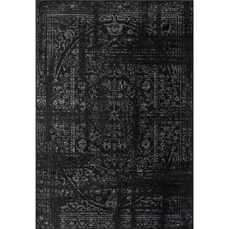Adetoun Oriental Area Rug in Black/Gray | Wayfair North America