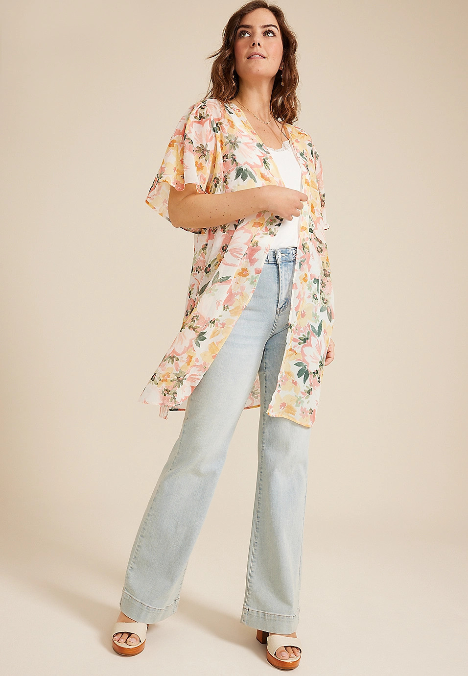 Multi Floral Kimono | Maurices