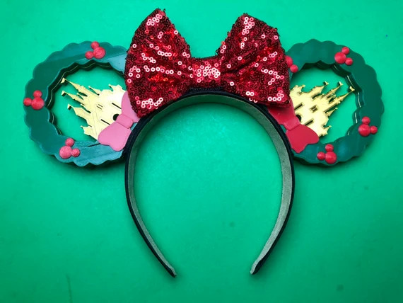 3D Christmas Wreath Castle Mouse Ears  3D Castle Ears  3D - Etsy | Etsy (US)