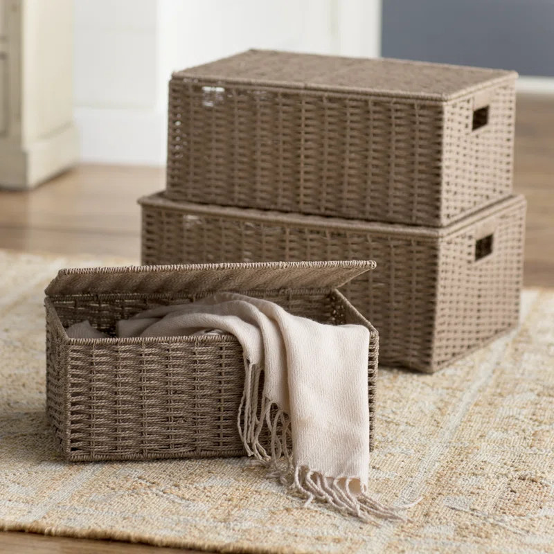 3 Piece Wicker Basket Set | Wayfair North America