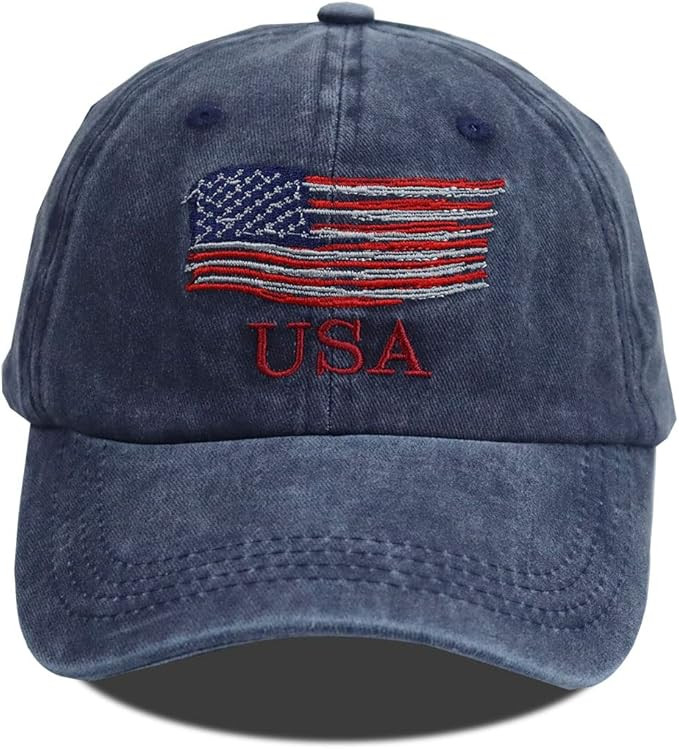 American Flag Baseball Cap for Men Women, Embroidery Adjustable Cotton USA Flag Outdoor Activitie... | Amazon (US)