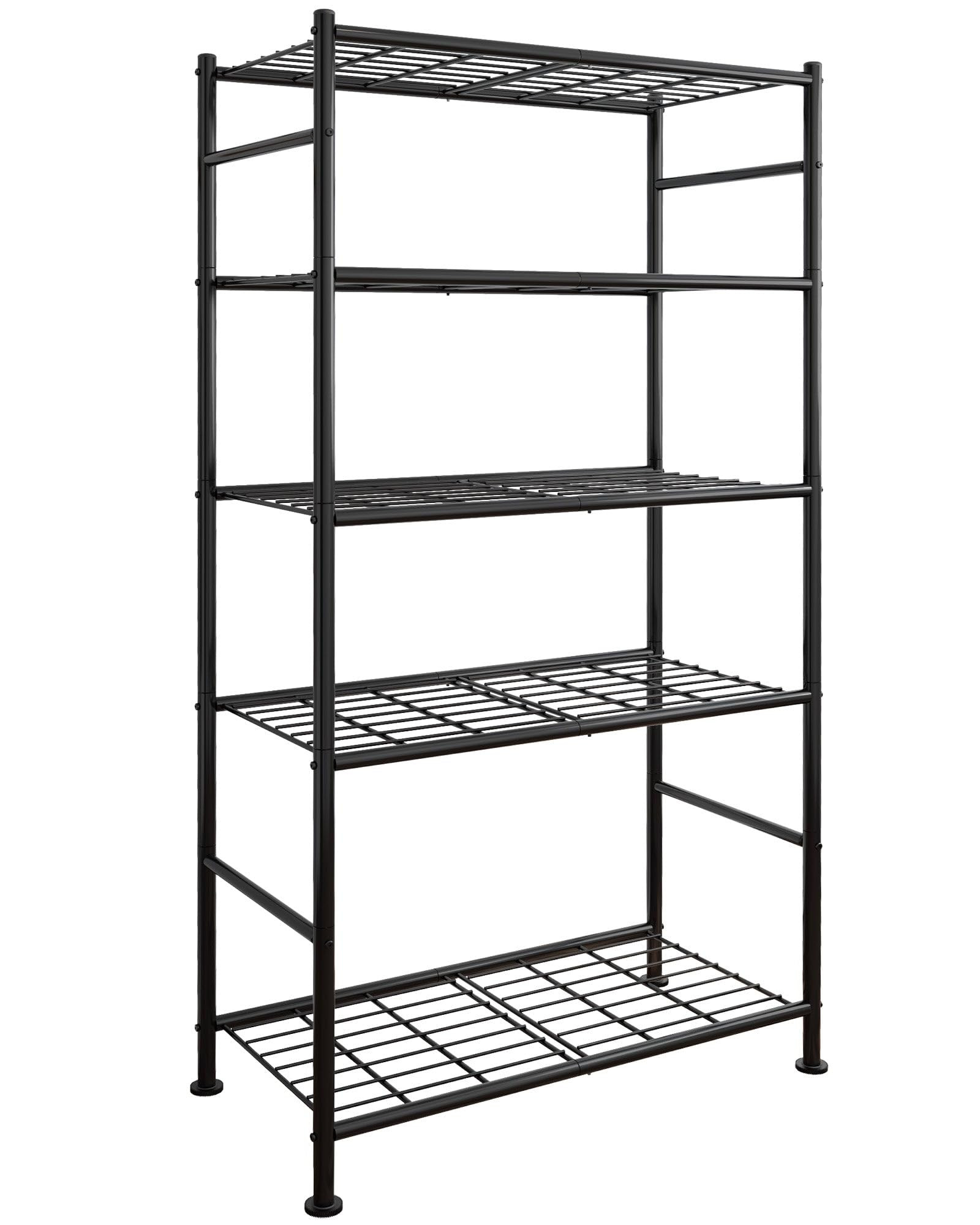 Storage Shelves - 5 Tier Shelf Organizer, Heavy Duty Garage Shelving Unit with Leveling Feet, Sta... | Amazon (US)