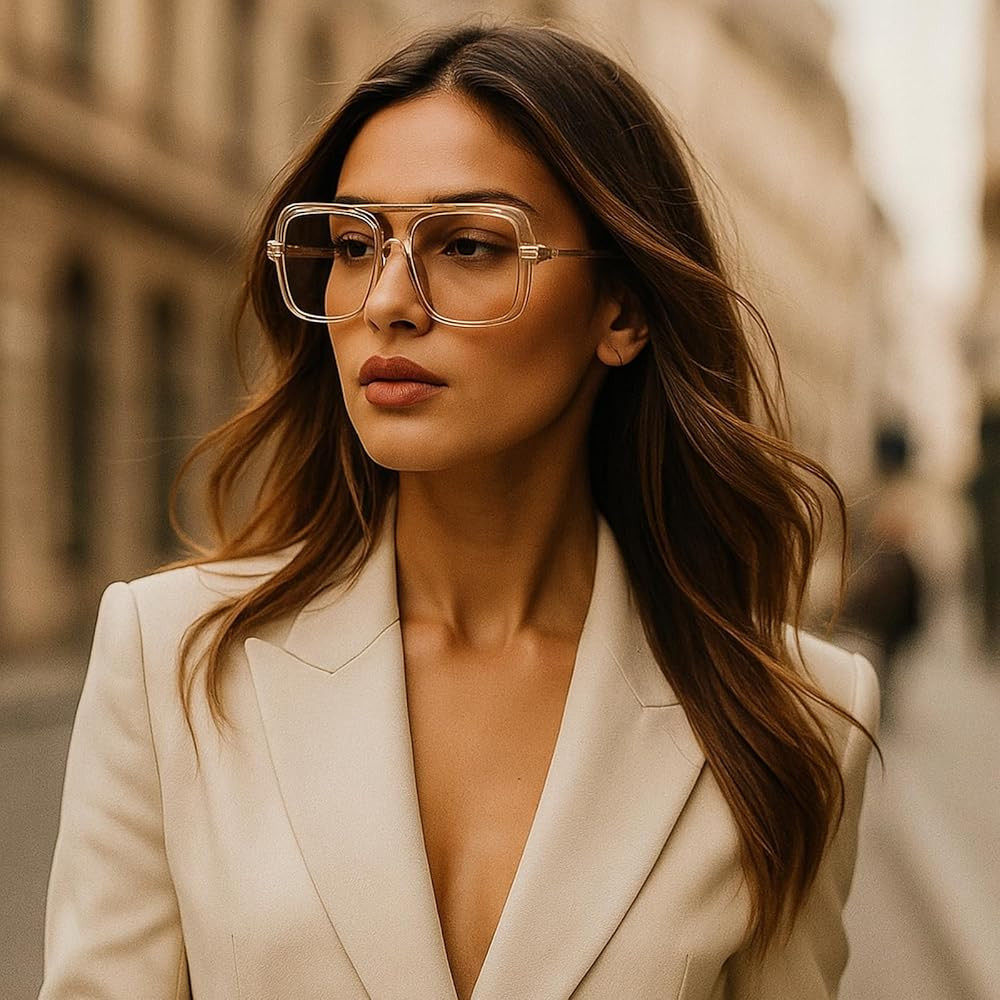 Retro Square Sunglasses for Womens Mens Vintage Oversized Pilot Sun Glasses 70s 80s 90s Shades | Amazon (US)