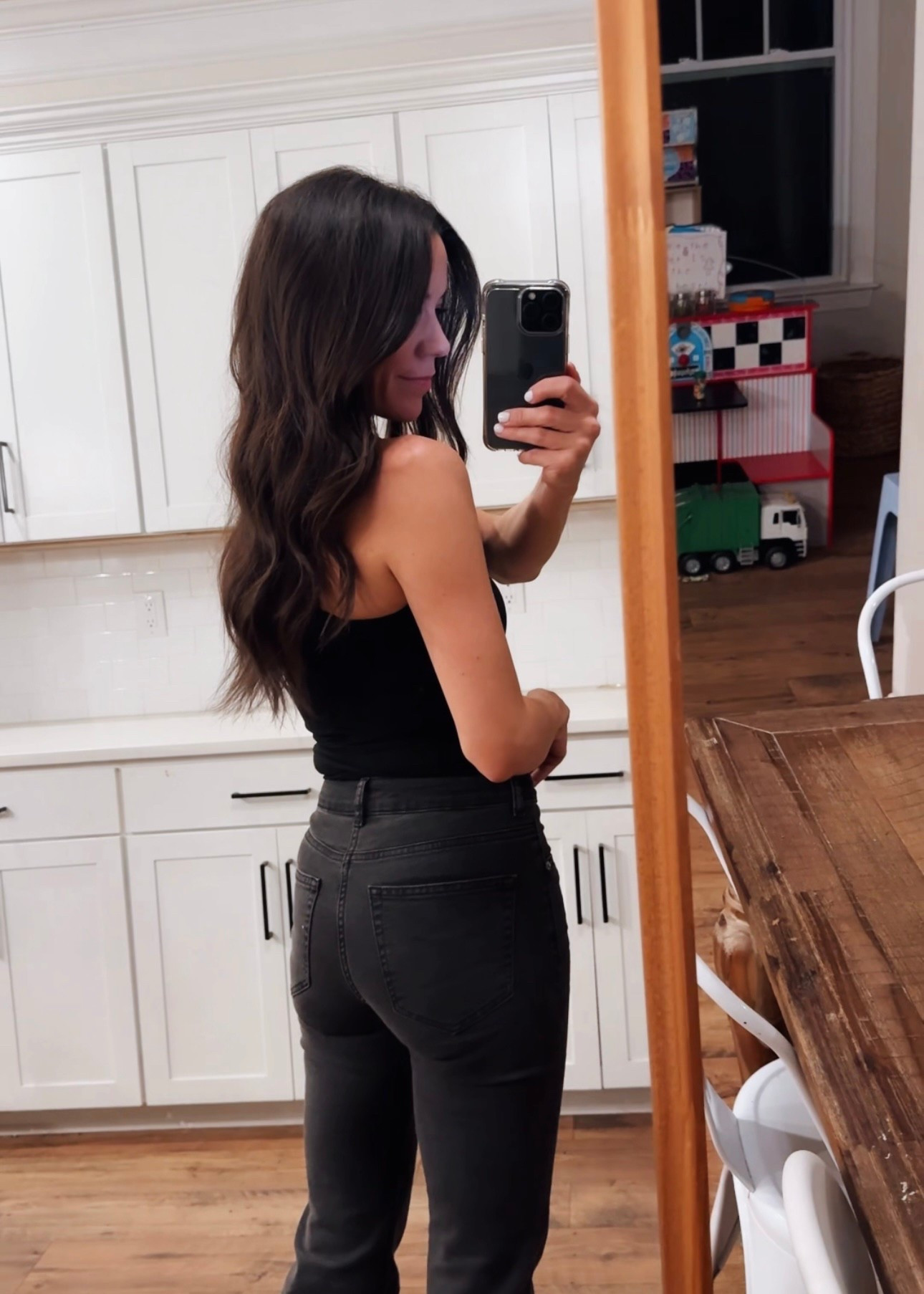 These pants make the booty, booty! My new favorite black denim. 👏🏻👏🏻👏🏻 high waisted flare. Perfectly stretchy and structured where you need it. 10 out of 10!

#LTKmomlife #LTKootd #LTKWorkwear