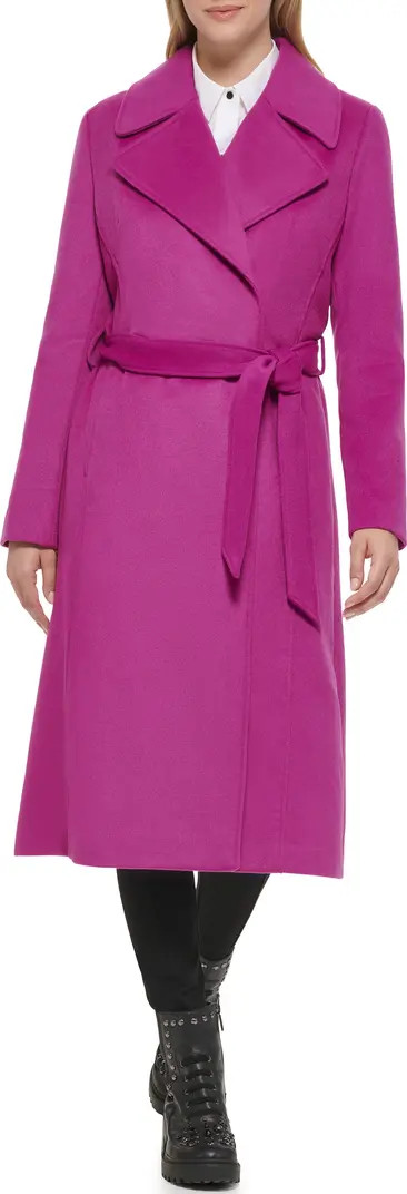 Karl Lagerfeld Paris Wool Blend Wrap Coat | Nordstrom | Nordstrom