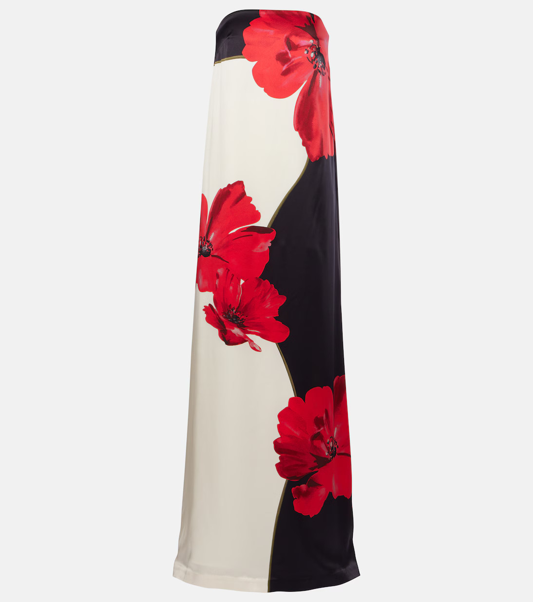 Amapola floral strapless silk satin gown | Mytheresa (UK)