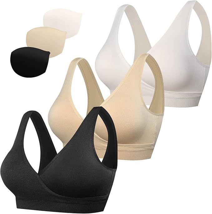 HOFISH Women's Seamless Wirefree Maternity Breastfeeding Bra Everyday Sleep Bra | Amazon (US)