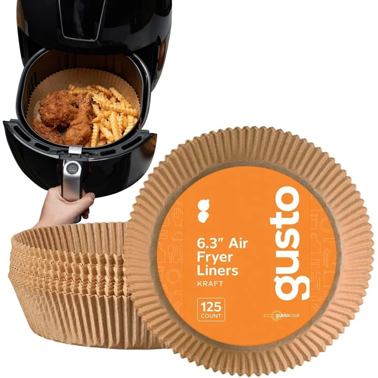 GUSTO 6.3" Air Fryer Liners Disposable Parchment Paper Rounds, 125-Pack | Walmart (US)