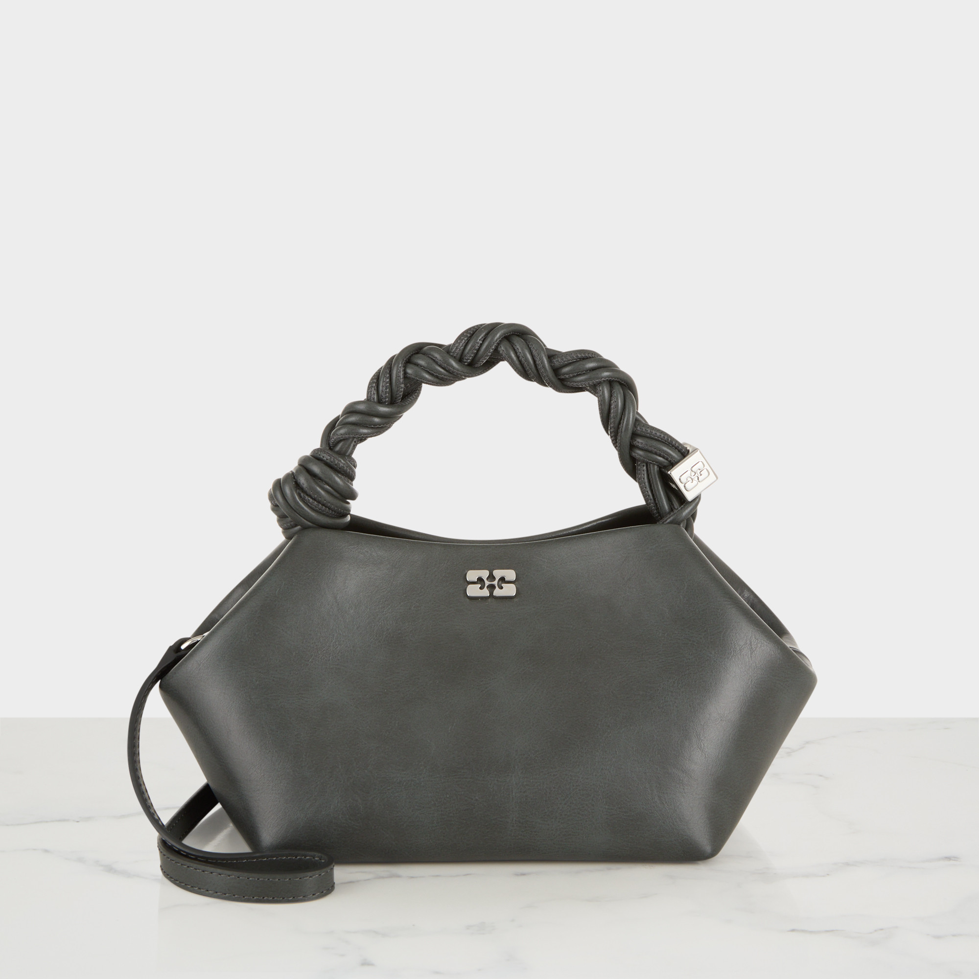 GANNI Bou Small Top Handle Bag - Steal Grey | Brown Thomas (IE)