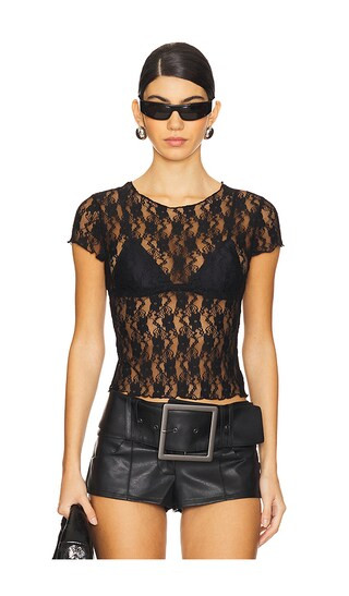 Cely Baby Tee in Black | Revolve Clothing (Global)