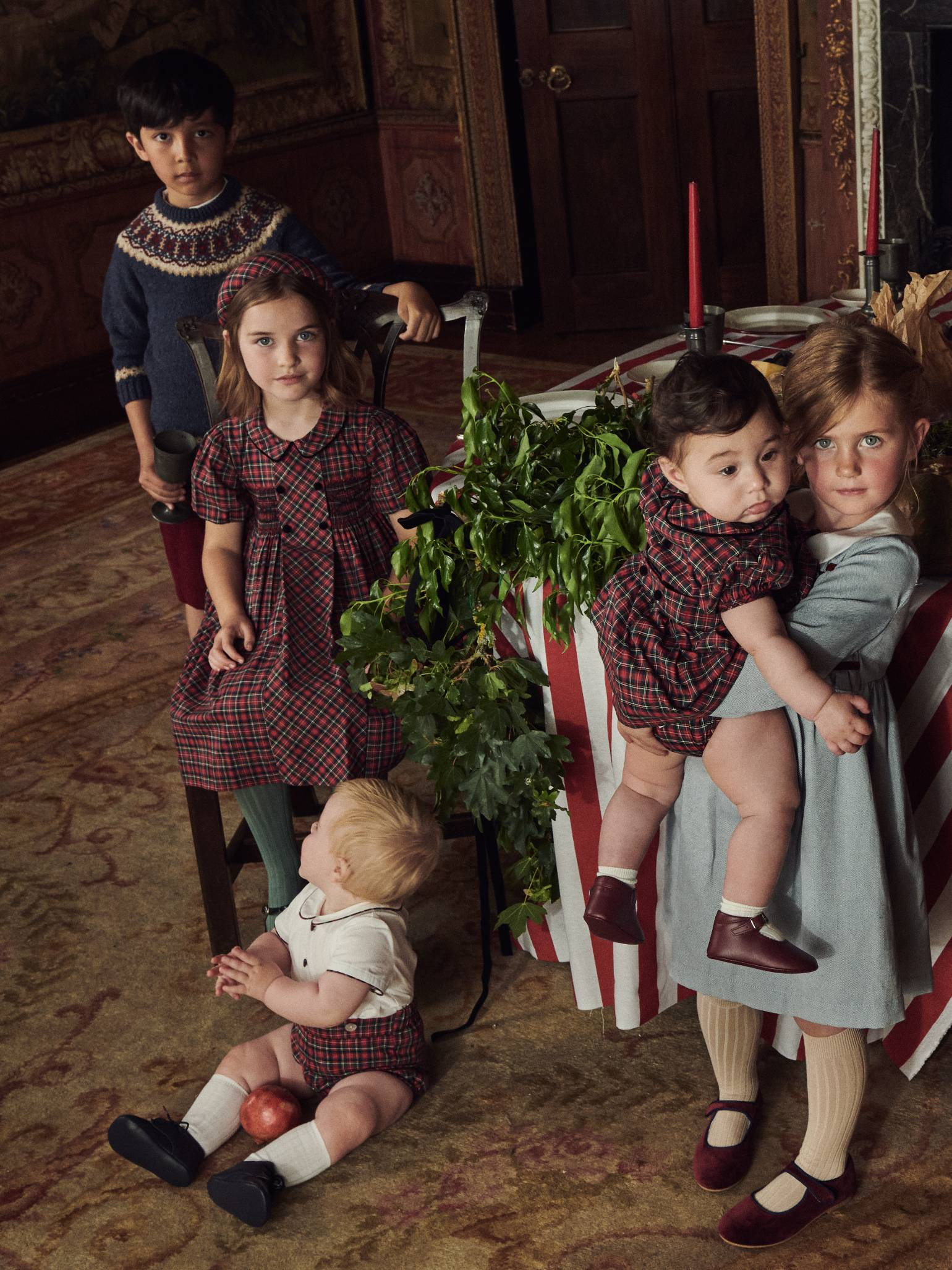 Red Tartan Pablo Baby Boy Set | La Coqueta (US)