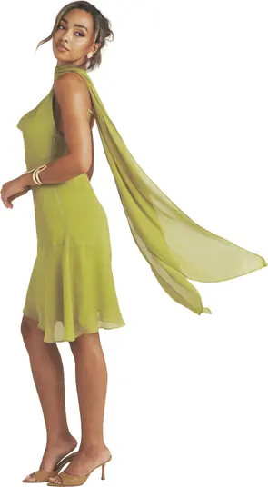 Ava Cowl Neck Chiffon Mini Dress | Nordstrom