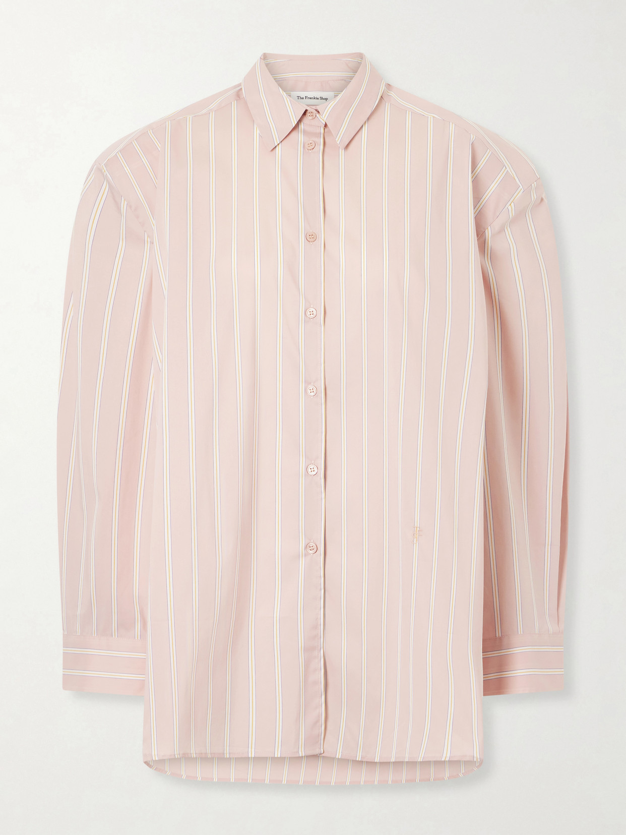 The Frankie Shop - Oana Striped Cotton Shirt - Pink | NET-A-PORTER (US)