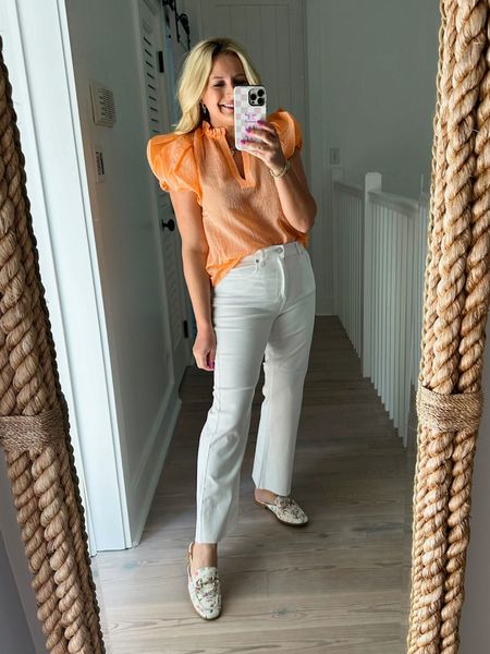 The cutest orange top for summer! Pairs so well with white denim. Wearing a small. Code FANCY15 for 15% off 

#LTKStyleTip #LTKSeasonal #LTKFindsUnder50